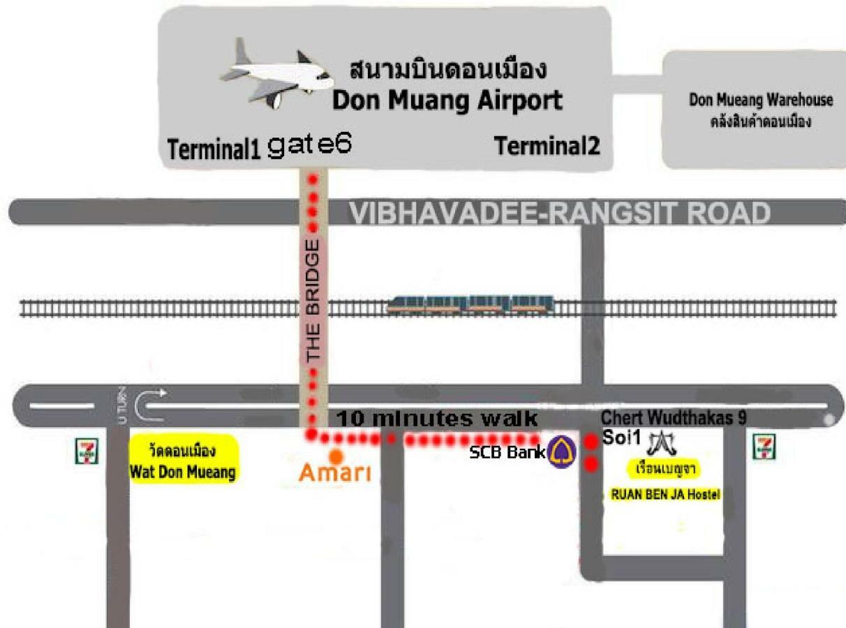 Ruan Ben Ja Don Mueang,Bangkok Hostel Esterno foto